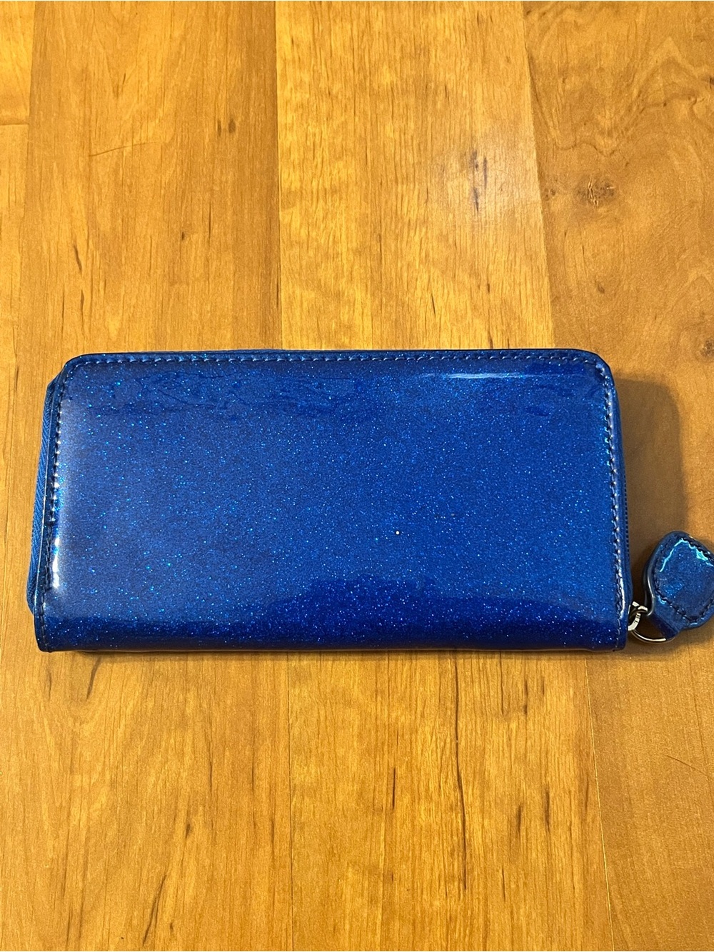 Steve Madden Blue Glitter Zip-Around Wallet - Picture 2 of 5